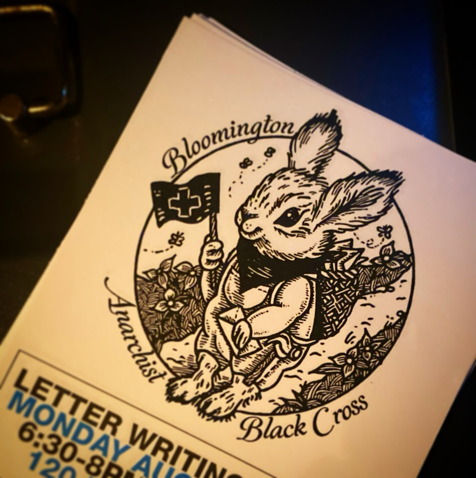 Our bunny named Babka, wielding the black flag.