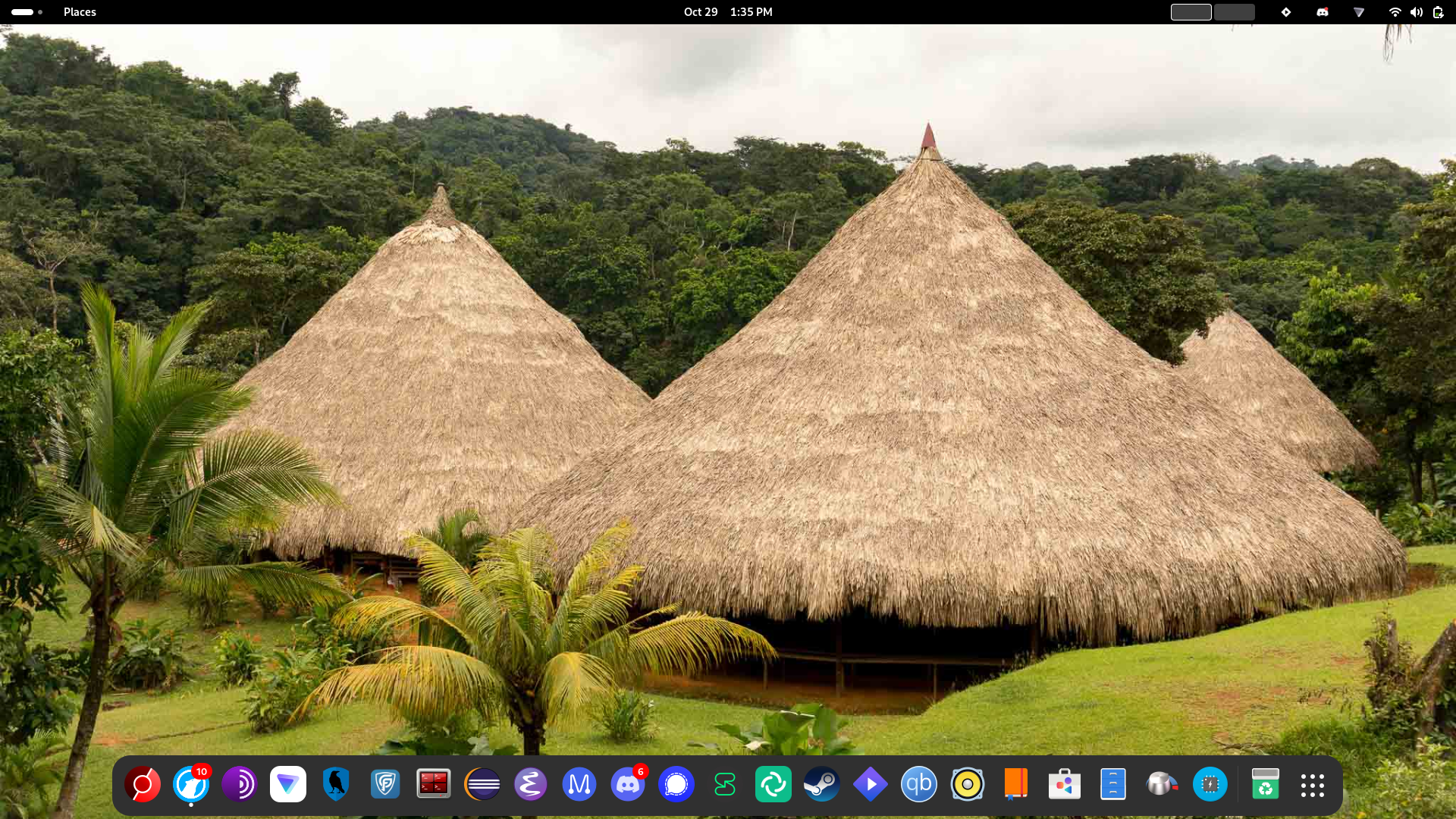 A screenshot of my laptop screen showing my Debian 13 desktop with the Gnome desktop environment. With the dash behaving like a dock due to the dash to dock extension.