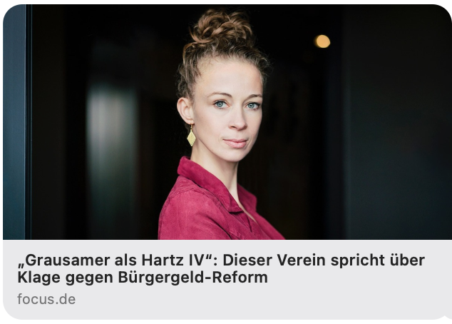 Bild von Helena Steinhaus. Unterschrift: Grausamer als Hartz IV. Dieser Verein sprich über Klage gegen Bürgergeld-Reform. focus.de