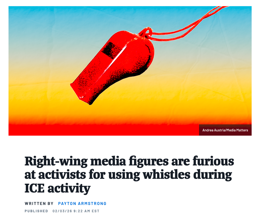 Right-wing media figures are furious at activists for using whistles during ICE activity

Written by Payton Armstrong