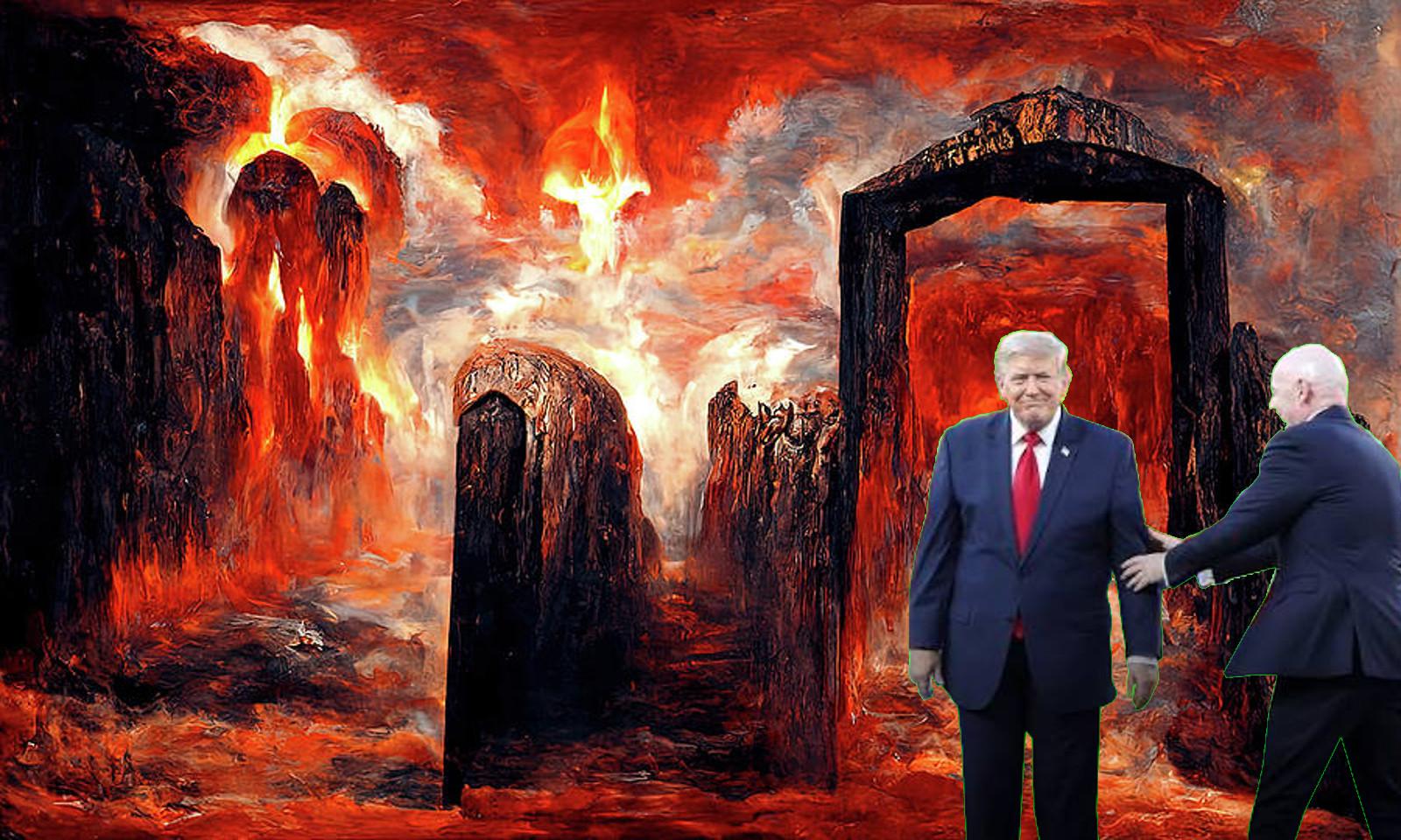 Trump at the gates of hell.