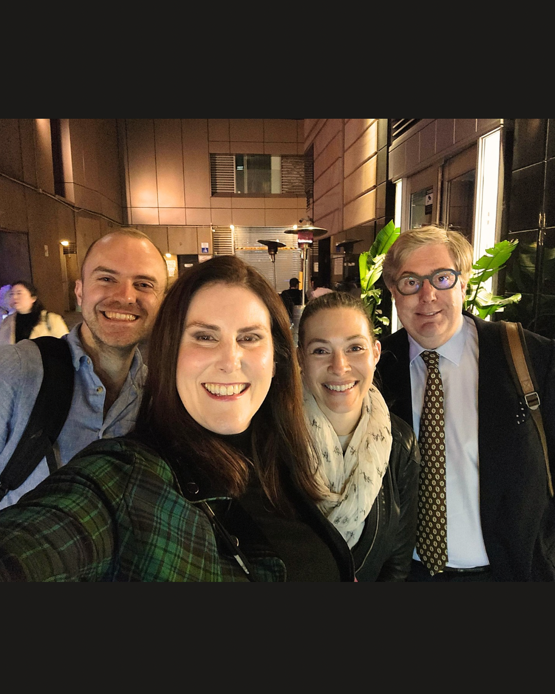 From left: Tristan Hughes, Dr Rad, Dr G, Professor Alastair Blanchard outside the City Recital Hall, Sydney.